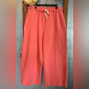 Brand New Zenana Outfitters Coral Peach Wide-Leg Sweatpants